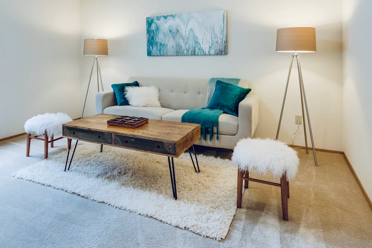 Plain living room before redesign